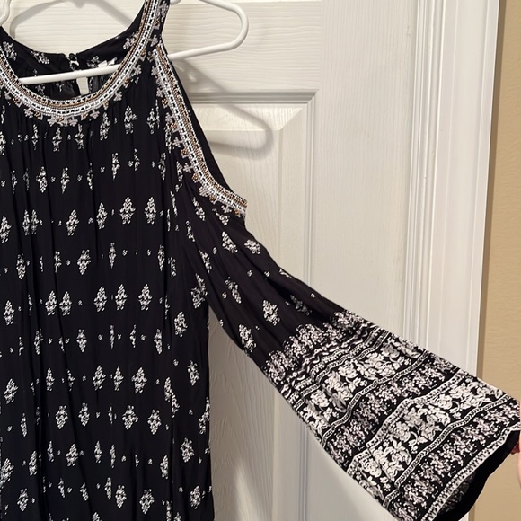 Boho beaded trim dress mini length - Picture 3 of 6